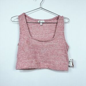 NEW Jenni Style Not Size Fuzzy Knit Crop Pajama Top Weathered Rose Large